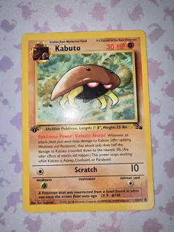 Pokemon TCG Fossil 1st Edition Kabuto Creature English 50/62 #140 Clean Card - Image 2