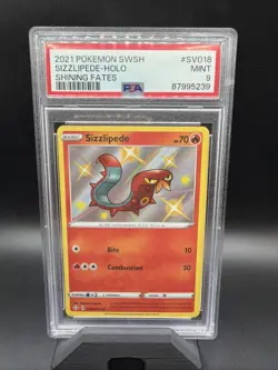 2021 POKEMON SWORD & SHIELD SHINING FATES #SV018 SIZZLIPEDE-HOLO PSA 9 - Image 1
