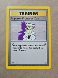 Pokemon Imposter Professor Oak 73/102 Base Set 1999 Original TCG Trainer Card - Image 1