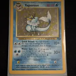 Pokemon Vaporeon Jungle Holo Rare 12/64 80 HP Wizards of the Coast Card - Image 1