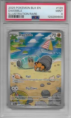 2025 POKEMON BLK EN-BLACK BOLT ILLUSTRATION RARE #129 DWEBBLE PSA 9 - Image 1