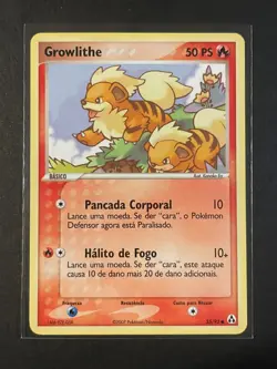 Pokemon Portuguese Growlithe 55/92 EX Legend Maker Non Holo Common NM - Image 1