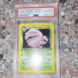 Pokemon 2000 Team Rocket Dark Weezing 1st Edition Holo Rare 14/82 PSA 10 English - Image 1