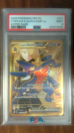 PSA 9 Cynthia's Garchomp EX #241/182 Pokemon Destined Rivals 2025 - Image 1