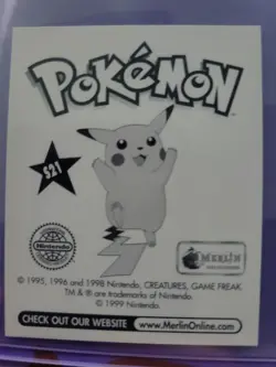 1999 Merlin Pokemon Eevee Prism Sticker #S21 Vintage Pokemon - Image 2