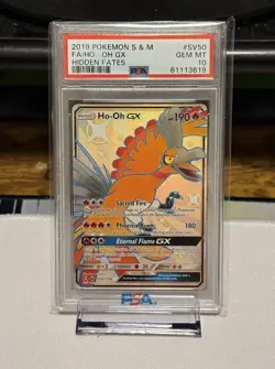 2019 Pokemon SM Hidden Fates Ho-Oh GX #SV50 Full Art PSA 10 - Image 1