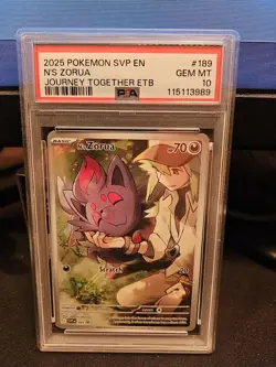 PROMO Pokemon English Journey Together ETB Full Art Holo N’S ZORUA 189 PSA 10 - Image 1