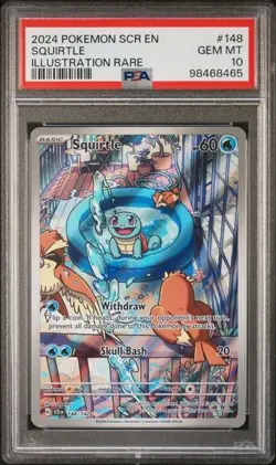 2024 Pokemon Stellar Crown Illustration Rare #148 Squirtle PSA 10 Gem Mint - Image 1