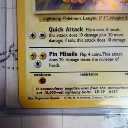Pokemon Jolteon Holo Rare 4/64 Jungle Set Vintage 1999 TCG NM-LP Condition - Image 5