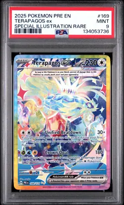 2025 POKEMON PRE EN-PRISMATIC EVOLUTIONS #169 TERAPAGOS EX PSA 9 - Image 1