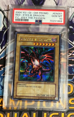 Yu-Gi-Oh! TCG PSA 10 Red-Eyes B. Dragon PCJ-EN001 Unlimited Secret Rare Promo - Image 1