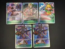 One Piece 🔥 Green SR Lot (5) Jewelry Bonney, Basil Hawkins, Carrot, Kikunojo - Image 1