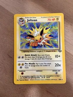Pokemon TCG Jolteon Jungle Holo Rare 70 HP Stage 1 Lightning 4/64 English Card - Image 1