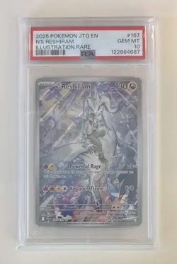 💎 PSA 10 GEM MINT 💎 N’s RESHIRAM Illustration Rare Journey Together Card #167 - Image 1