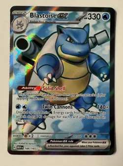 Blastoise EX 184/165 Sv: Scarlet & Violet 151 Full Art Pokemon TCG Card NM - Image 1