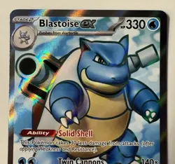 Blastoise EX 184/165 Sv: Scarlet & Violet 151 Full Art Pokemon TCG Card NM - Image 3
