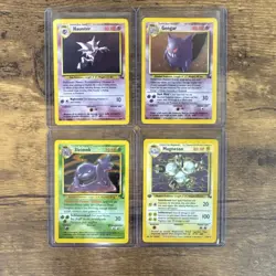 Pokemon TCG Fossil HOLOS Lot Haunter Gengar Muk Magneton 4 Cards LP or better! - Image 1