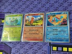 Pokemon 151 Poster Collection Promo Card Set Charmander, Bulbasaur, Squirtle - Image 2