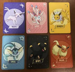 Pokemon Eeveelutions Vaporeon Flareon Umbreon Sylveon Espeon Korean cards NM - Image 1