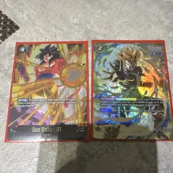 Bandai Dragon Ball Super Son Goku GT Trunks GT Foil Battle Cards Lot of 2 - Image 1