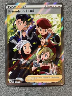 Friends in Hisui 148/159 Full Art Trainer Pokemon Card Holo Texture Crown Zenith - Image 1
