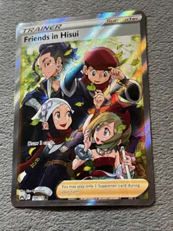 Friends in Hisui 148/159 Full Art Trainer Pokemon Card Holo Texture Crown Zenith - Image 2