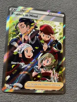 Friends in Hisui 148/159 Full Art Trainer Pokemon Card Holo Texture Crown Zenith - Image 3