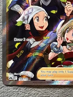 Friends in Hisui 148/159 Full Art Trainer Pokemon Card Holo Texture Crown Zenith - Image 5