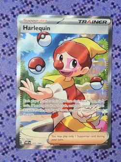 Pokemon TCG Harlequin Full Art Trainer Black Bolt White Flare Card 163/086 - Image 1