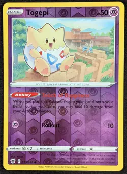 Togepi 2022 Astral Radiance Reverse Holo Pokemon Card 055/189 (NM) - Image 1