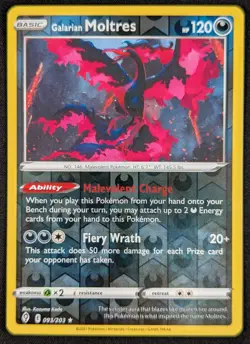 Galarian Moltres 2021 Evolving Skies Reverse Holo Rare Pokemon Card 093/203 (NM) - Image 1