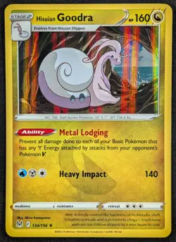 Goodra 2022 Lost Origin Holo Rare Pokemon Card 134/196 (NM) - Image 1