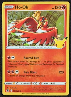Ho-Oh Celebrations Holo Rare Pokemon Card 001/025 (NM) - Image 1