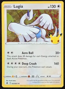 Lugia Celebrations Holo Rare Pokemon Card 022/025 (NM) - Image 1