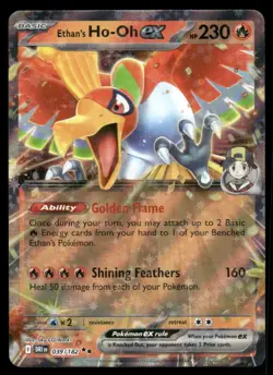 Ethan's Ho-Oh EX 2025 Destined Rivals Double Rare Pokemon Card 039/182 (NM) - Image 1