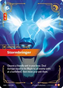 Stormbringer Foil Riftbound Origins OGN 250/298 Signature Spell Volibear Card NM - Image 1