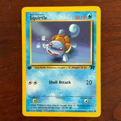 1st Edition Squirtle 68/82 Common Team Rocket Pokemon Card - Image 1