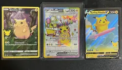 Pokemon TCG Pikachu ex V Surfing Pikachu Holo Lot 3 Cards - Image 1