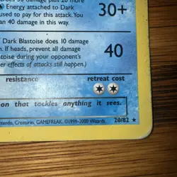 Dark Blastoise 20/82 Rare 1st Edition Team Rocket Pokemon Card. See pics - Image 3
