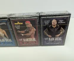 4X RAW DEAL Sealed Card Deck Lot UNFORGIVEN WWE WWF CCG Hulk Christy - Image 3