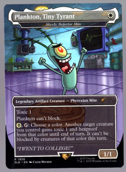 Plankton, Tiny Tyrant 1926 Borderless Non Foil SpongeBob Secret Lair MTG NM - Image 1