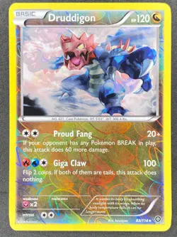 Pokemon Druddigon Reverse Holo 83/114 STS Steam Siege LP - Image 1