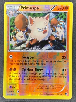 Pokemon Primeape Reverse Holo 53/114 STS Steam Siege LP/NM - Image 1