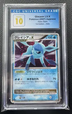 Pokemon Glaceon LV.X Holo 1st Edition CGC Pristine 10 Pop 2 - Image 1