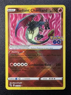 Pokemon Radiant Charizard Radiant Rare Holofoil 011/078 Pokemon Go - Image 1