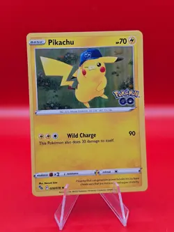POKEMON CARD PIKACHU 028/078 RARE HOLO SHINY FOIL TCG GO SET - Image 1