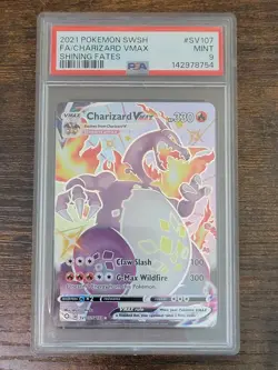 2021 Pokemon SWSH Shining Fates #SV107 FA Charizard VMAX PSA 9 MINT - Image 1