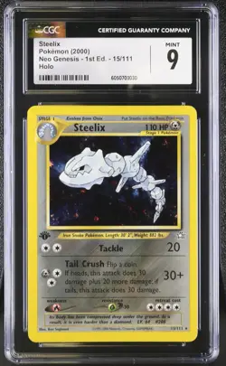 CGC 9 Mint Steelix 1st Ed. 15/111 Pokemon Neo Genesis 2000 Holo - Image 1