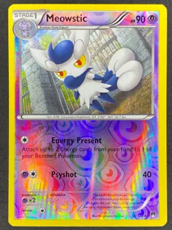 Pokemon Meowstic Reverse Holo 59/122 BKP BREAKpoint NM - Image 1