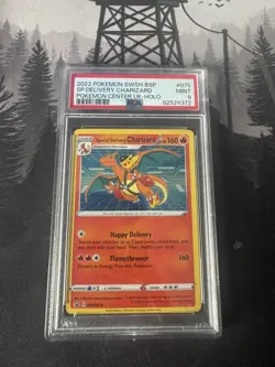 Pokemon Special Delivery Charizard SWSH075 Holo Black Star Promo PSA 9 (SWIRL) - Image 1